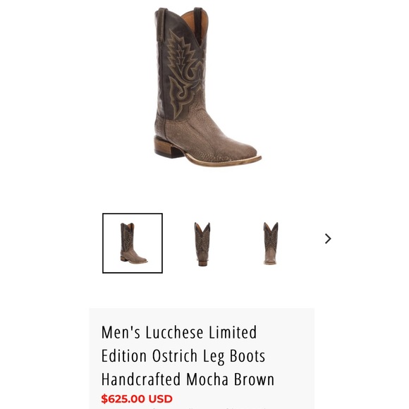 RESISTOL RANCH LUCCHESE Ostrich Exotic Boots 7.5 - Picture 3 of 4